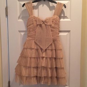 Badgley Mischka Shimmering Gold Cocktail Dress